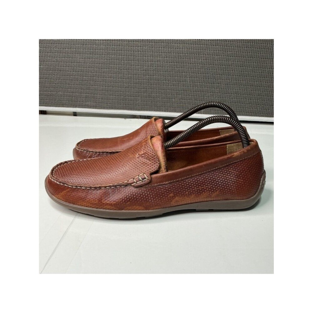 Tommy Bahama Men's Brown Perforated Leather Loafers Size 9.5W Made In India